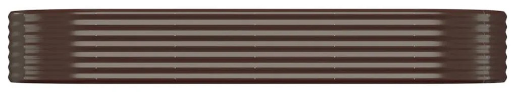 Canteiro elevado jardim 249x100x36 aço revestido a pó castanho