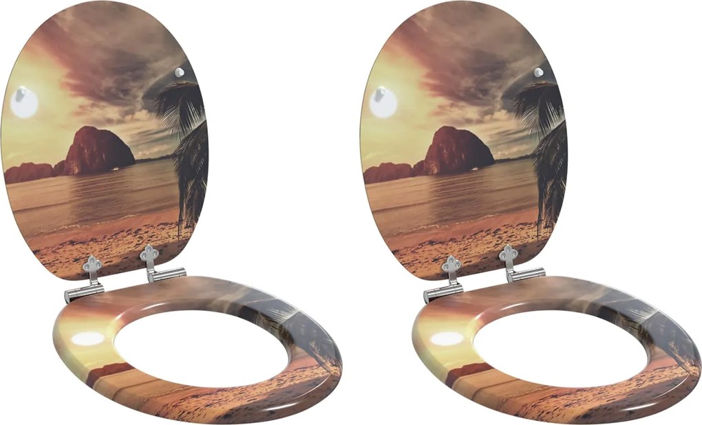 vidaXL Assento de Sanitário com Fechamento Suave 2 pcs Laranja