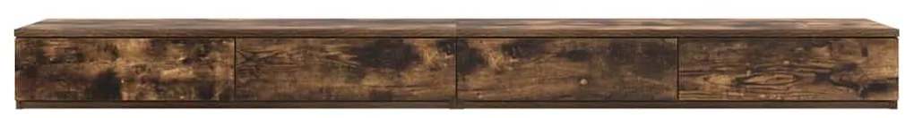 Gavetas de Cama em Carvalho Defumado - 180x36,5x16,5 cm - Feitas de Ma