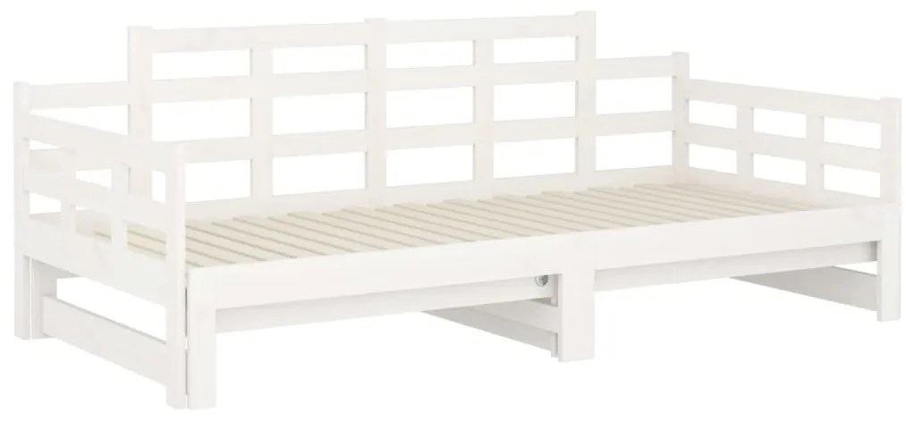 Estrutura sofá-cama de puxar 2x(80x200) cm pinho maciço branco