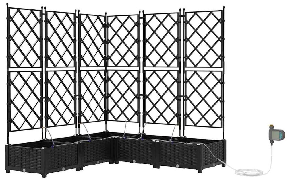 Jardineiras de Jardim 1 pc Preto 120 x 120 x 126 cm Plástico
