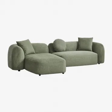 Sofá Modular Chaise Longue Esquerdo De 2 Peças Em Chenille Coco Chenille Verde Sálvia - Sklum