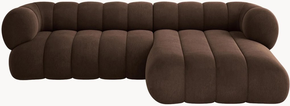 Sofá de canto em veludo Koge (5 lugares)