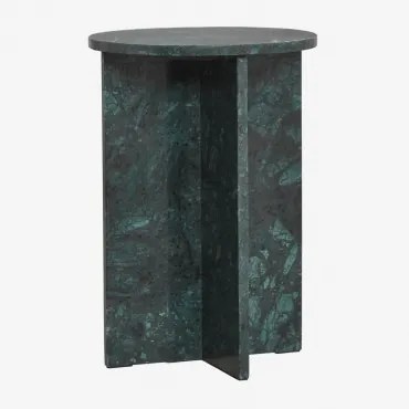 Mesa De Cabeceira Ø35 Cm Em Mármore Mencia Mármore Verde Udaipur - Sklum