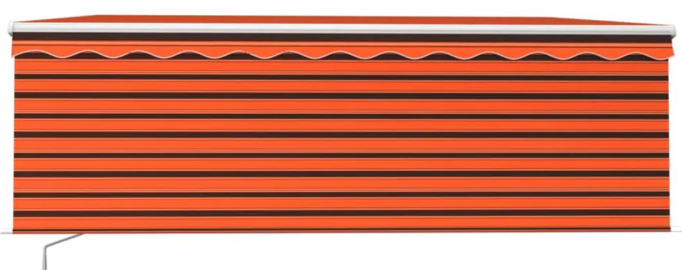 Toldo retrátil manual com estore 4x3 m laranja e castanho