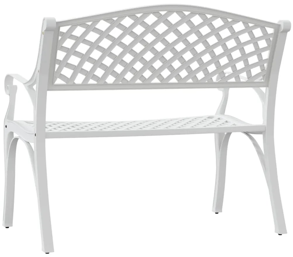 Banco de jardim 102 cm alumínio fundido branco