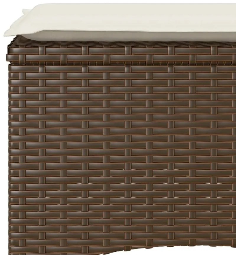 Sofá de jardim de 2 lugares com mesa e bancos vime PE castanho