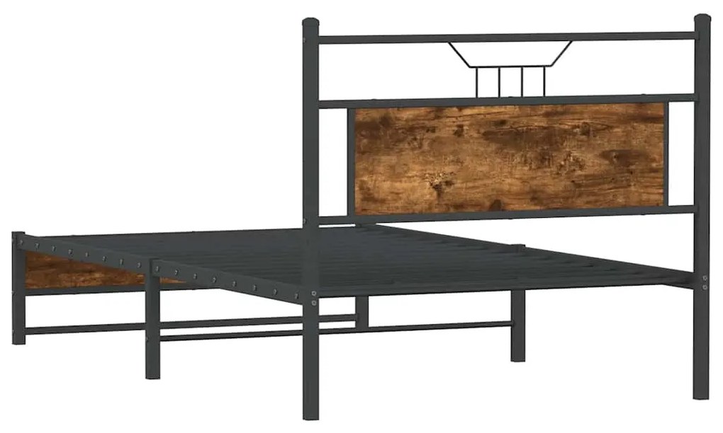 Estrutura cama s/ colchão derivados de madeira carvalho fumado