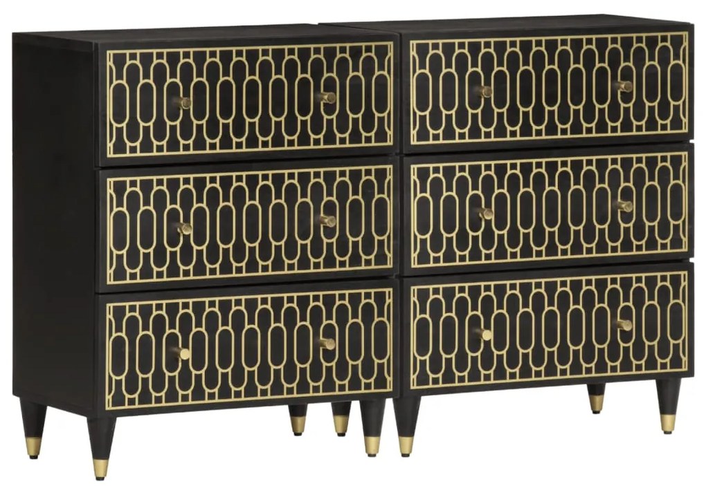 vidaXL Móveis de apoio 2 pcs 60x33x75 cm madeira de mangueira maciça