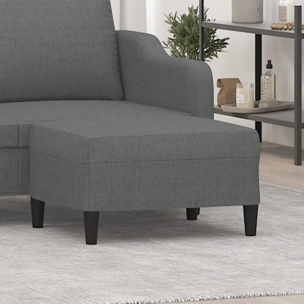 vidaXL Apoio de pés 70x55x41 cm tecido cinzento-escuro