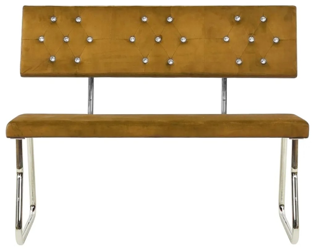 Banco 110 cm veludo castanho