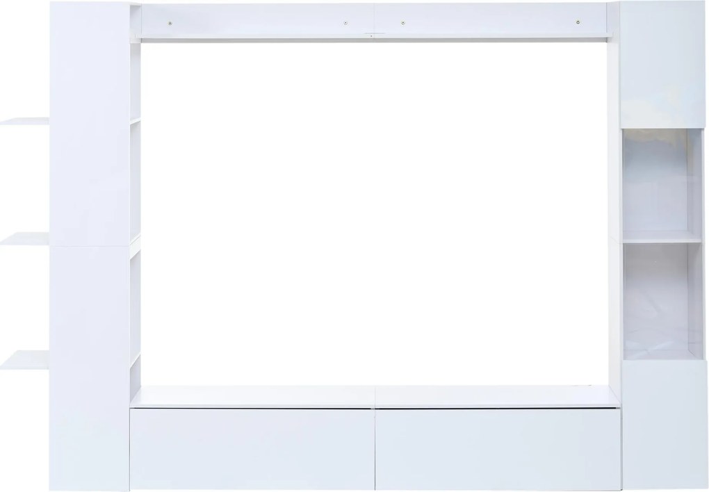 Conjunto mural compacto 4 peças, Branco | AOSOM Portugal
