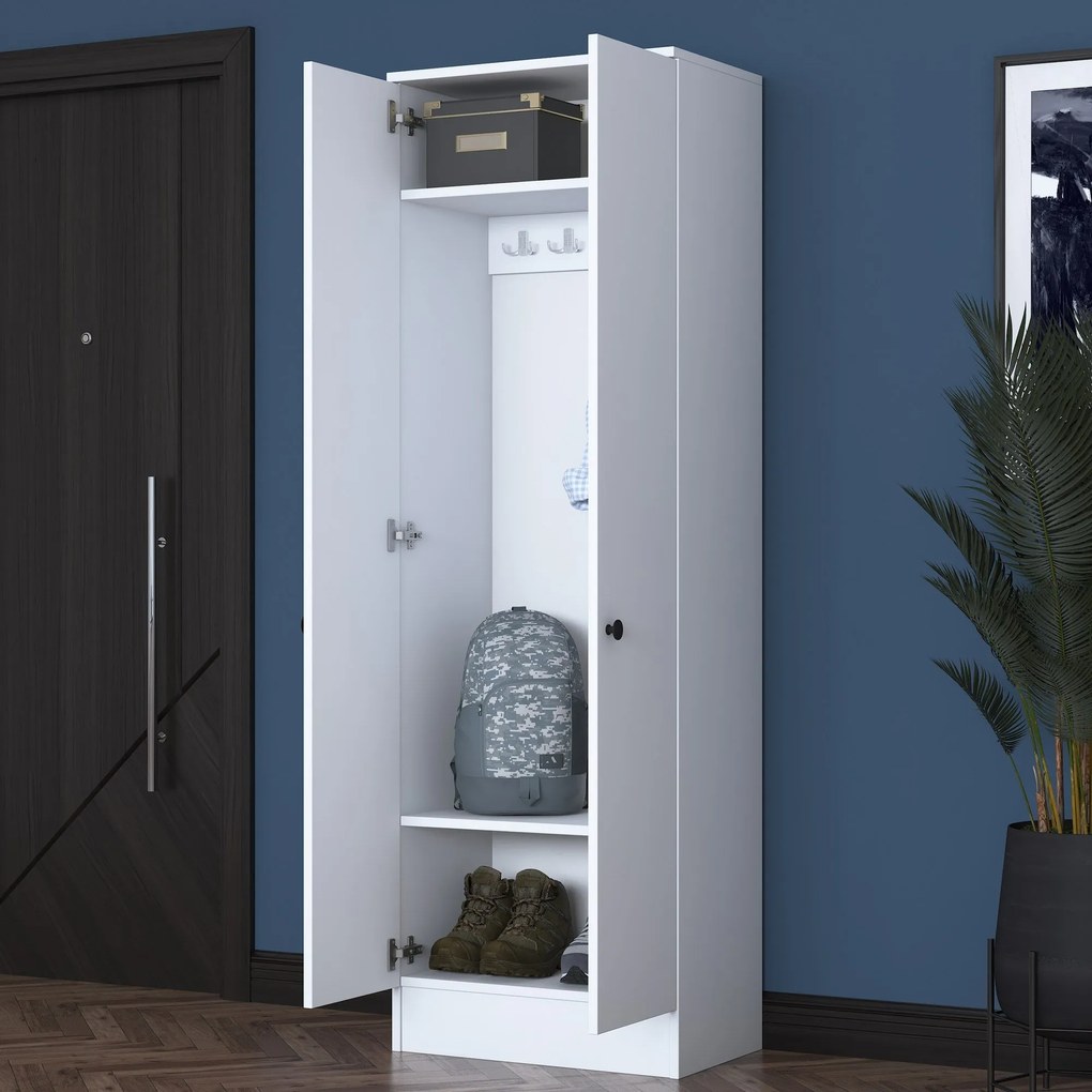 Hall Stand P6 – Branco – 59,8 cm x 182,8 cm x 37,5 cm