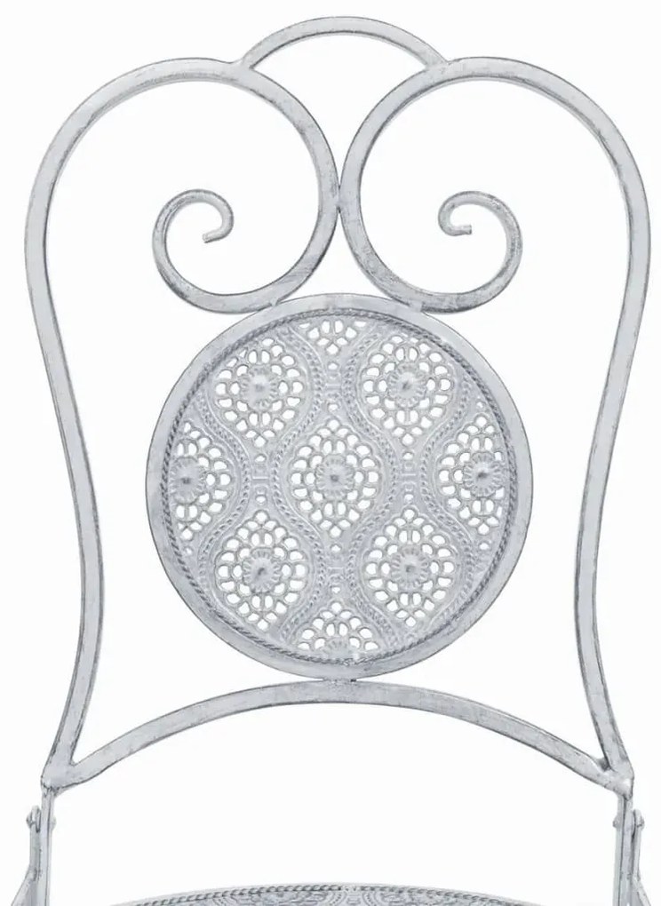 3 pcs conjunto bistrô em aço branco acinzentado