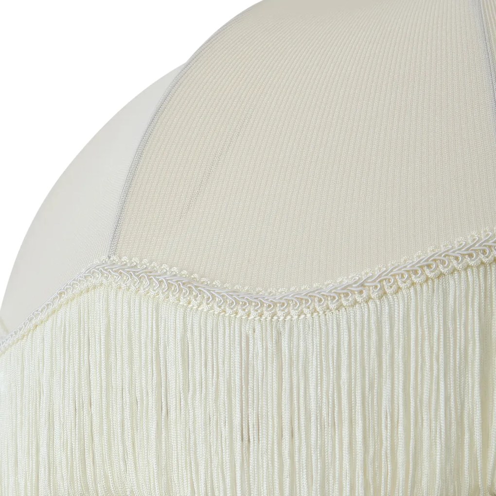 Abajur de tecido bege com interior branco 45/15/21,5 - Heritage