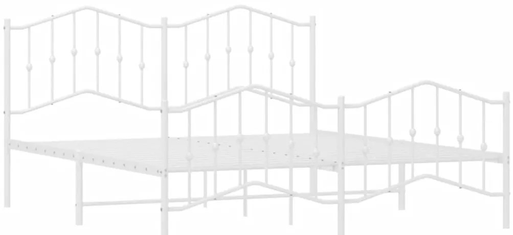 Estrutura de cama com cabeceira e pés 180x200 cm metal branco