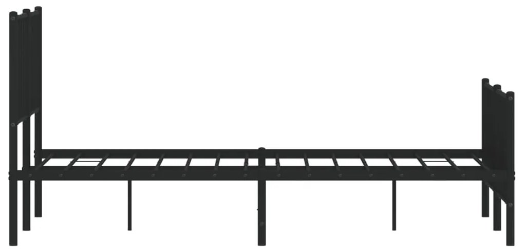 Estrutura de cama com cabeceira e pés 140x190 cm metal preto