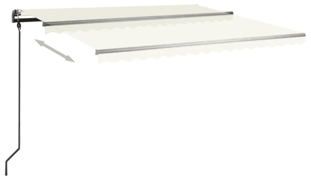 Toldo retrátil automático com postes 4,5x3 m cor creme