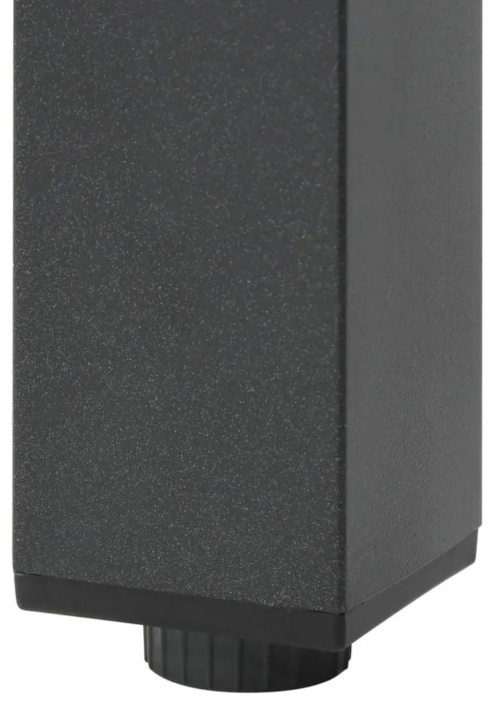 Mesa de jardim em alumínio e vidro 80x80x74 cm preto
