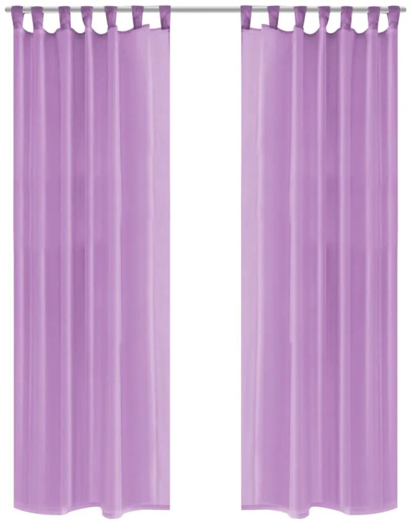 vidaXL Cortinas em voile 2 pcs 140x245 cm lilás