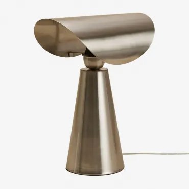 Candeeiro De Mesa ↑35 Cm Em Ferro Conby Cinza Cromado - Sklum