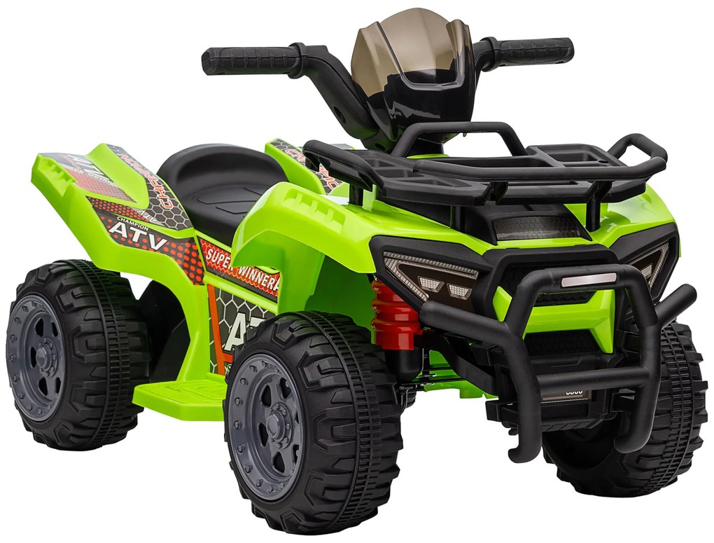 HOMCOM Quadriciclo Elétrico para Crianças Veículo Elétrico a Bateria 6V Infantil com Velocidade 2km/h 70x42x45 cm Verde