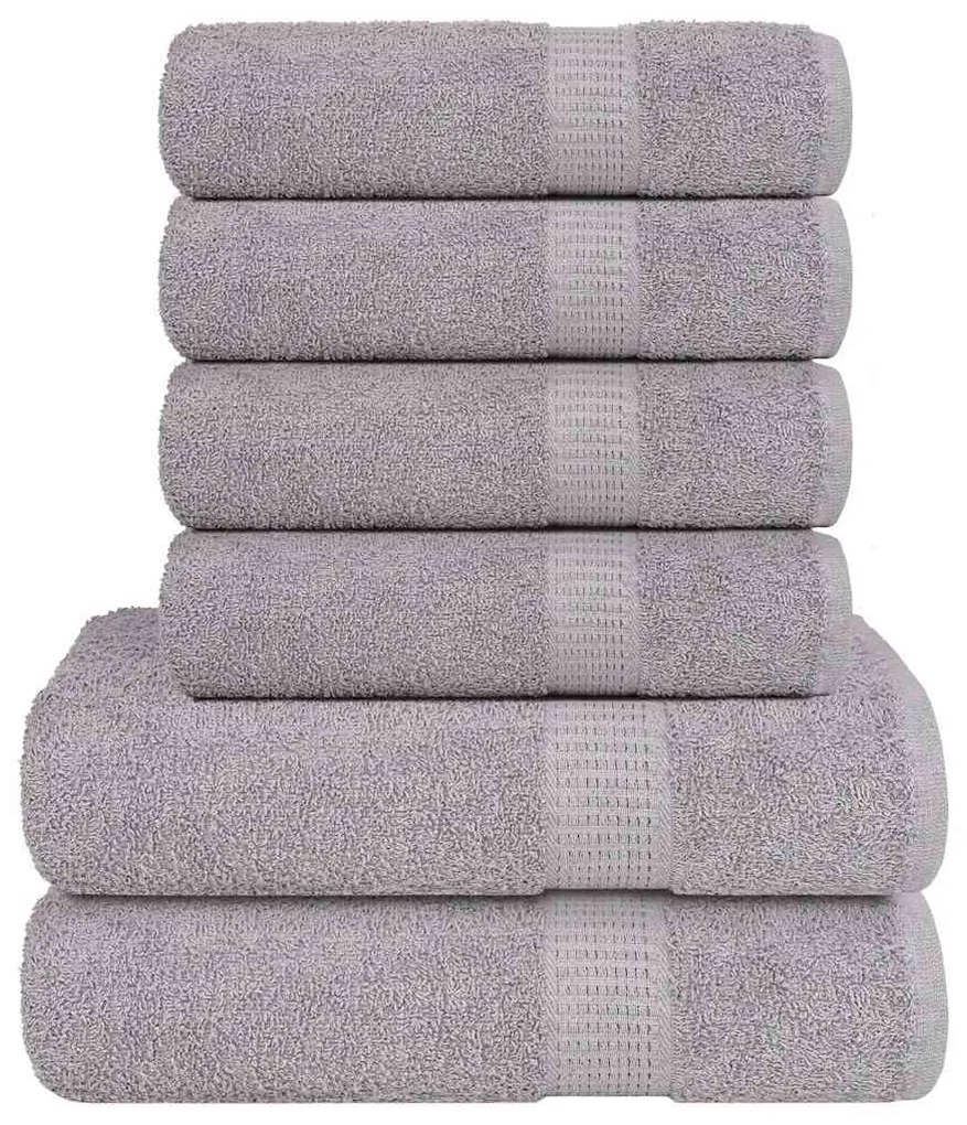 vidaXL 6pcs Conjunto de toalhas FROGN 360 g/m² cinza