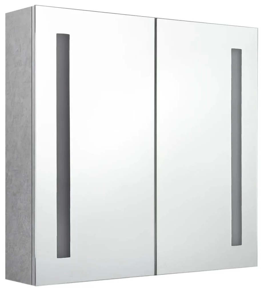 Armário espelhado casa de banho LED 62x14x60cm cinzento cimento