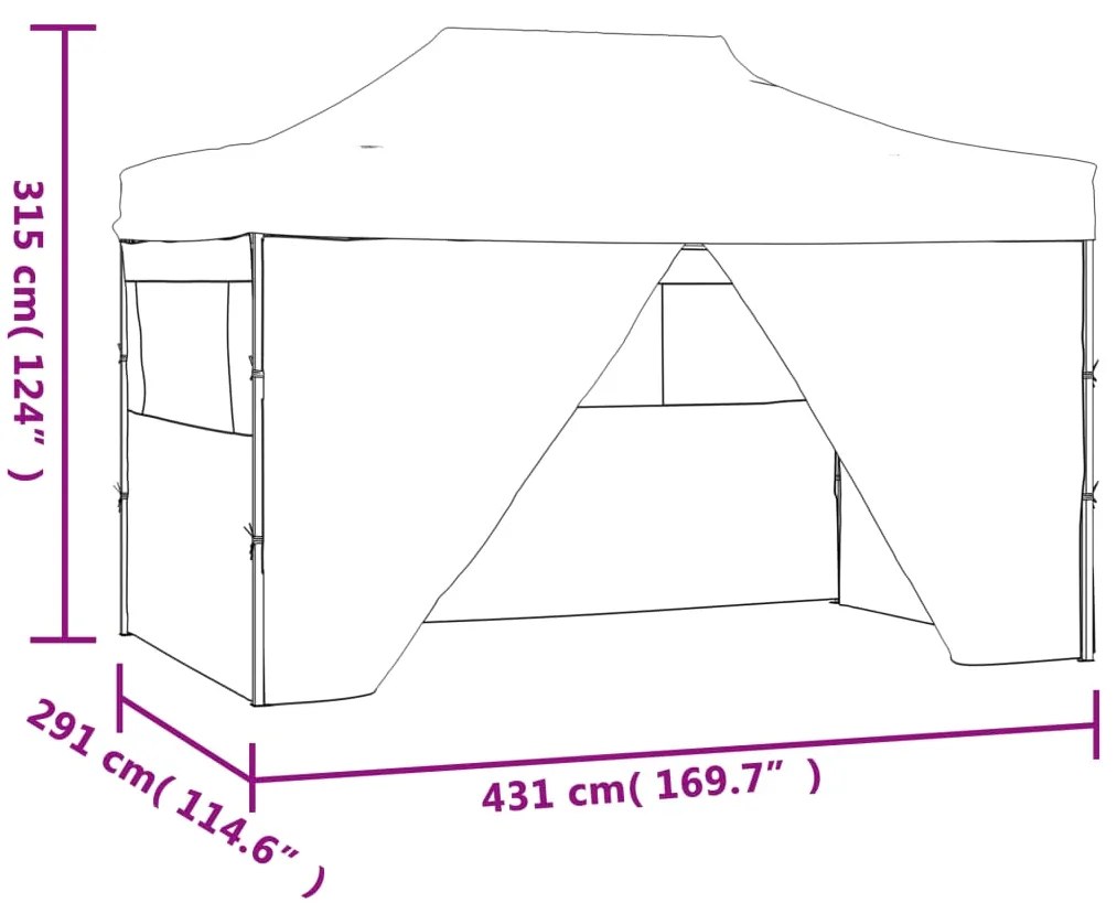 Tenda para festas dobrável c/ 4 paredes laterais 3x4,5 m branco