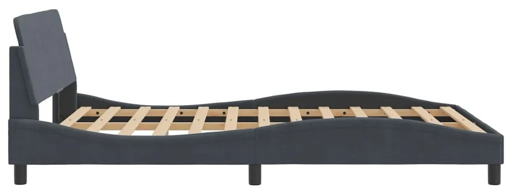 Estrutura de cama sem colchão 140x190 cm veludo cinzento-escuro