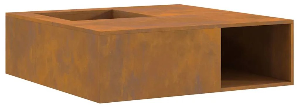 Fogo com Armazenamento de Torres 100x100x30 cm Aço Envelhecido