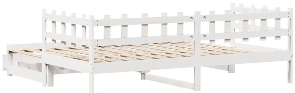 Sofá-cama com gavetão e gavetas sem colchão 80x200 cm branco
