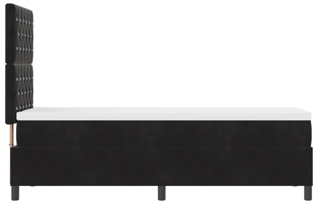 Cama Box com Colchão vidaXL Preto 80x200 cm Veludo