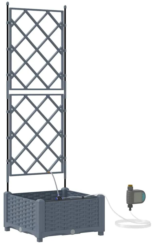 Jardineiras de Jardim 1 pc Cinzento-claro 40 x 40 x 126 cm
