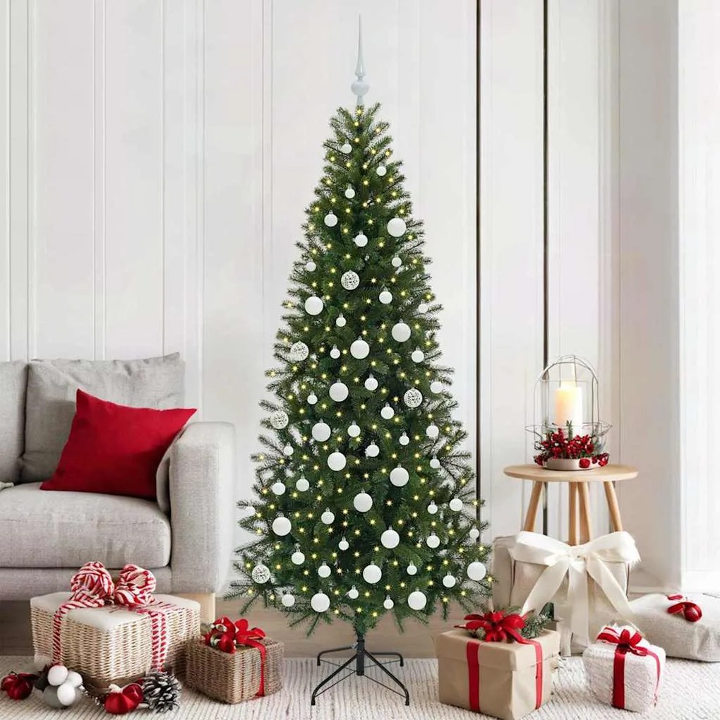 vidaXL Árvore de Natal Artificial com 300 LEDs Verde 180 cm PE e PVC