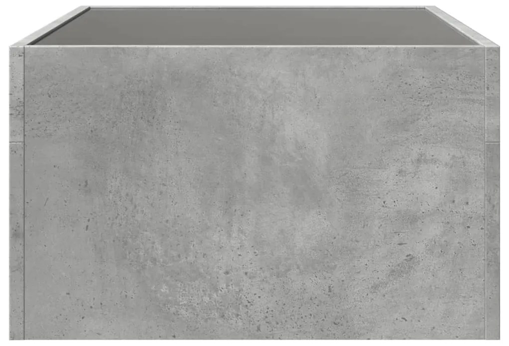 Mesa de centro luzes LED Infinity 70x50x30 cm cinzento cimento