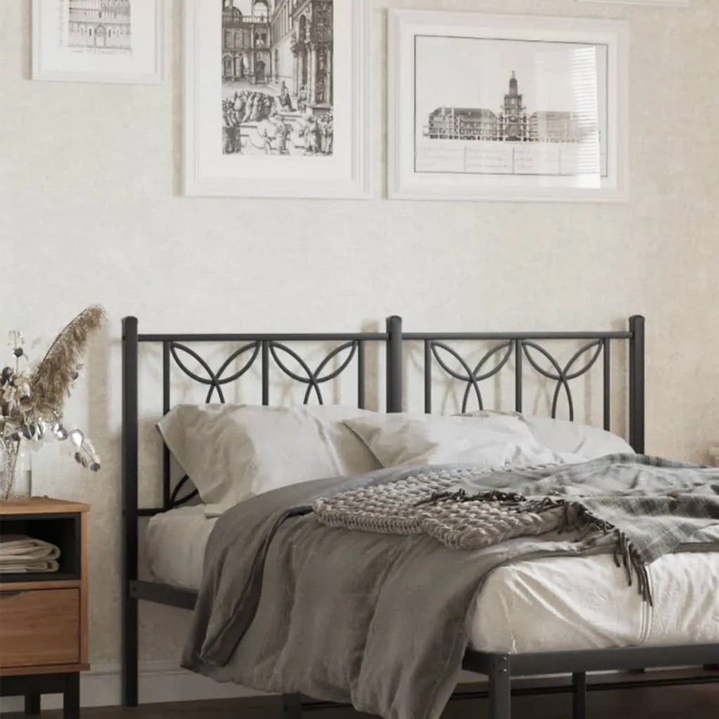 Cabeceira de cama 135 cm metal preto