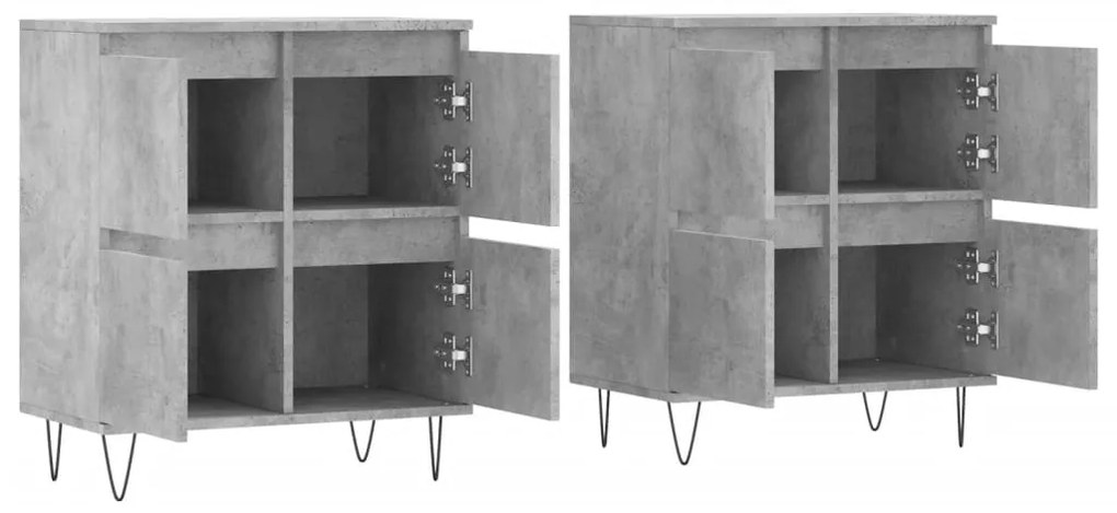 Aparadores 2 pcs derivados de madeira cinzento cimento