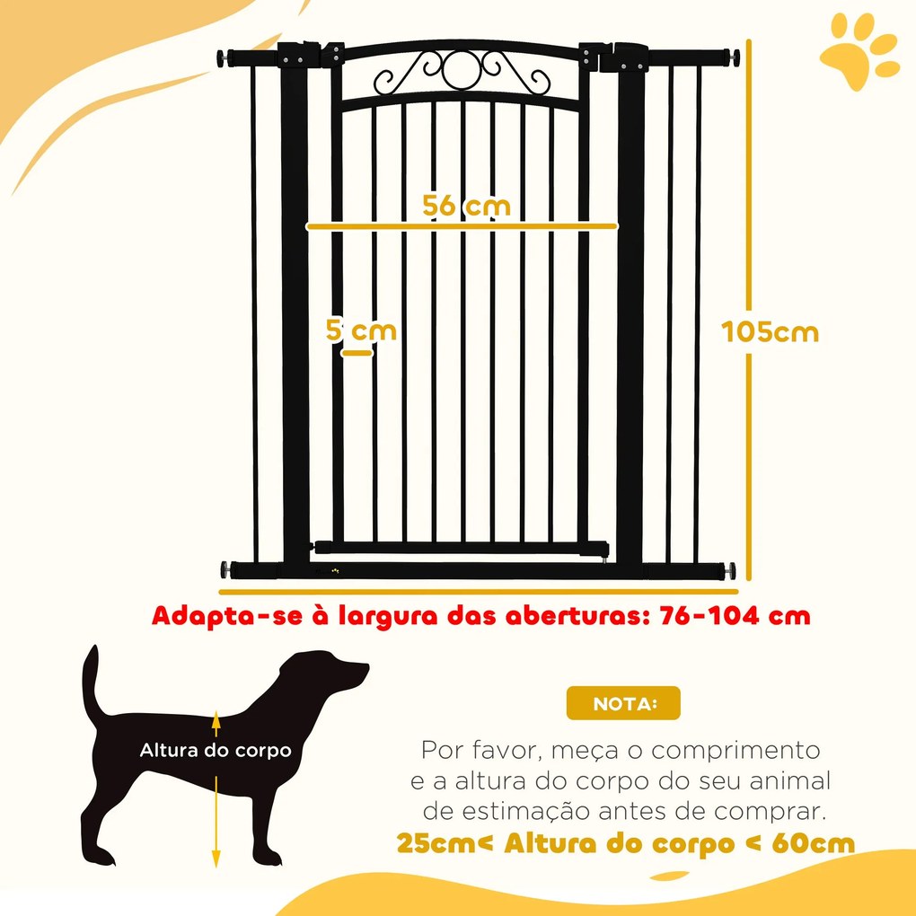 PawHut Barreira de Segurança para Cães Extensível 76-102 cm Barreira p