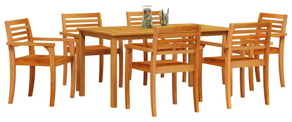 Conjunto de Jantar de Jardim 7 pcs Castanho 150 x 90 x 74 cm