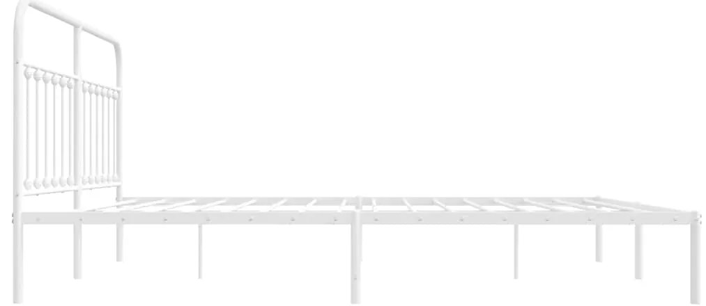 Estrutura de cama com cabeceira 193x203 cm metal branco