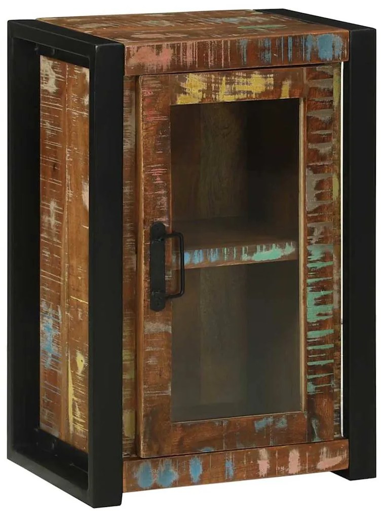 vidaXL Armário de Banheiro com porta Castanho Madeira Reforçada Sólida