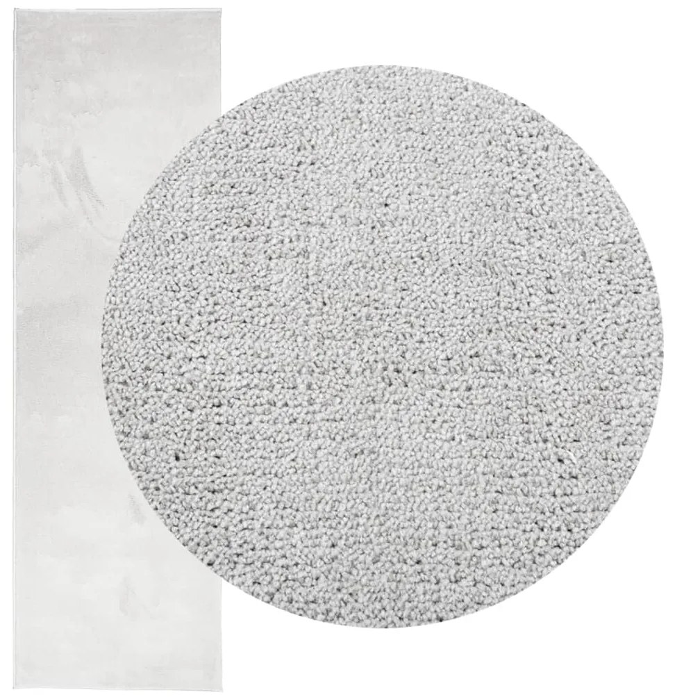 Tapete de pelo curto OVIEDO 80x250 cm cinzento