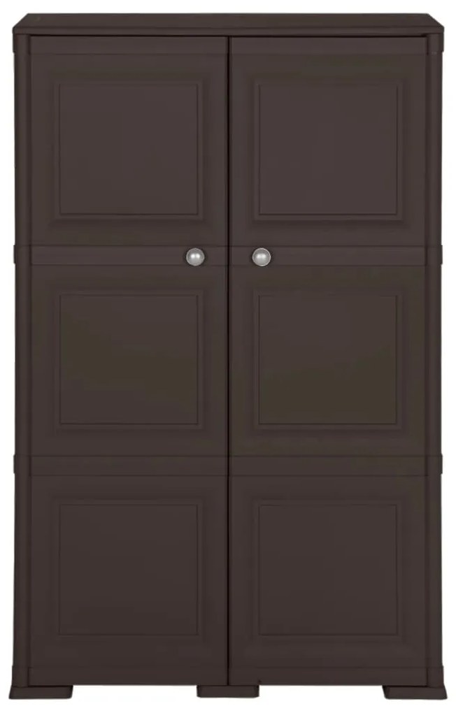 Armário de plástico 79x43x125 cm design de madeira castanho