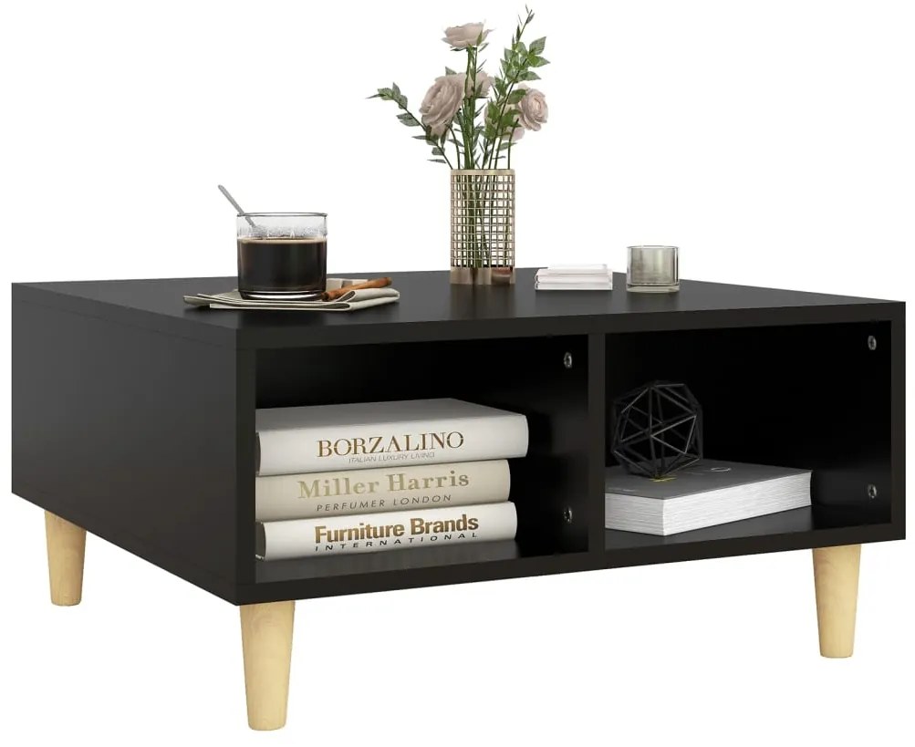 Mesa de centro 60x60x30 cm contraplacado preto