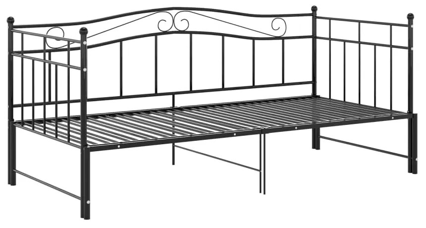 Estrutura sofá-cama de puxar 90x200 cm metal preto