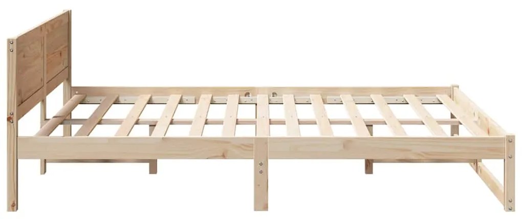 Estrutura de Cama Natural Madeira de Pinho Maciça 140 x 200 cm