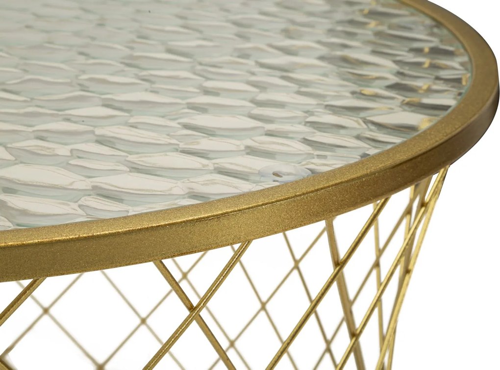CONJUNTO DE 4 MESAS NOAH DOURADO Ø 70X45-47X54,5-36x50-28x45 CM