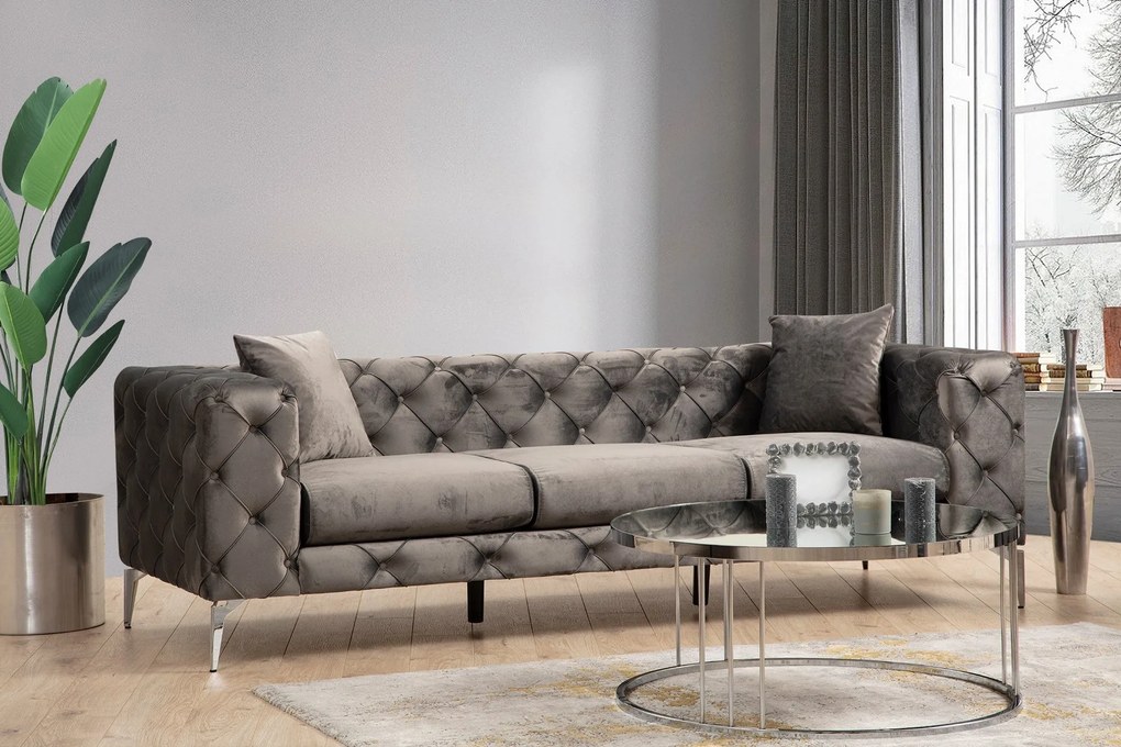Sofá de 3 Lugares Como – Antracite – 237x70 cm