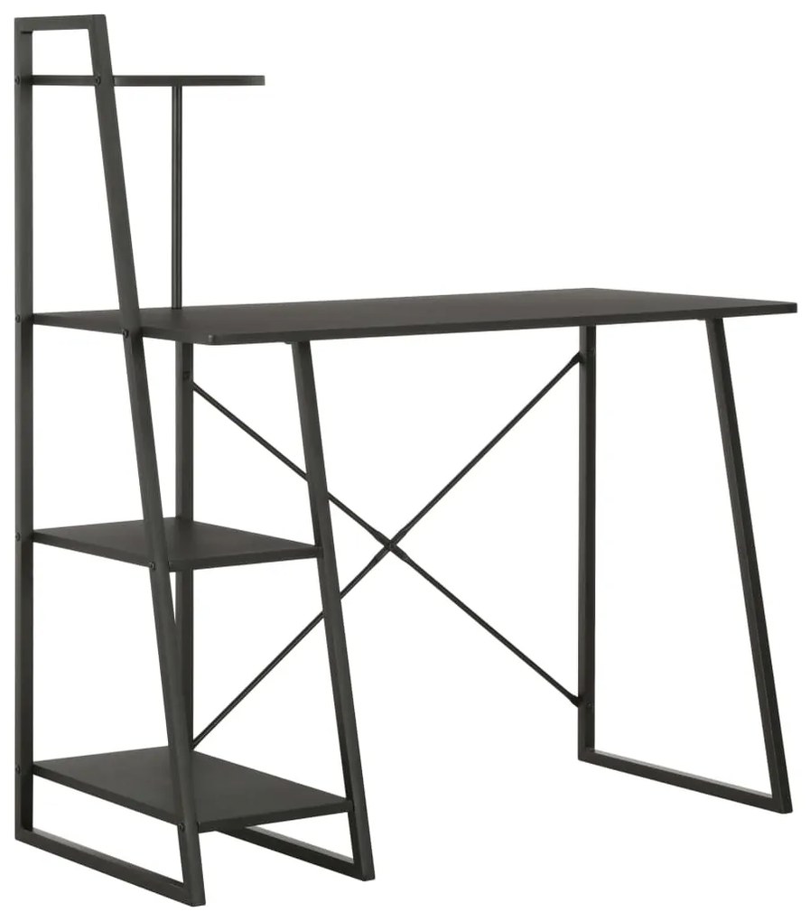 vidaXL Secretária com unidade de prateleiras 102x50x117 cm preto